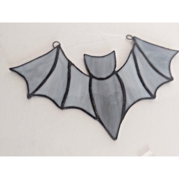 Hand Made Stained Glass Witchy Bat Suncatcher 7" x 5" - Picture 6 of 9